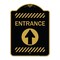 Signmission Flex Post Entrance with Straight Ahead Arrow Decal Only for Flex Paddle, Black & Gold, BG-1824-23957 A-DES-BG-1824-23957 - alternate 1